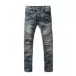 balmain jeans stretch distressed skinny knee fold